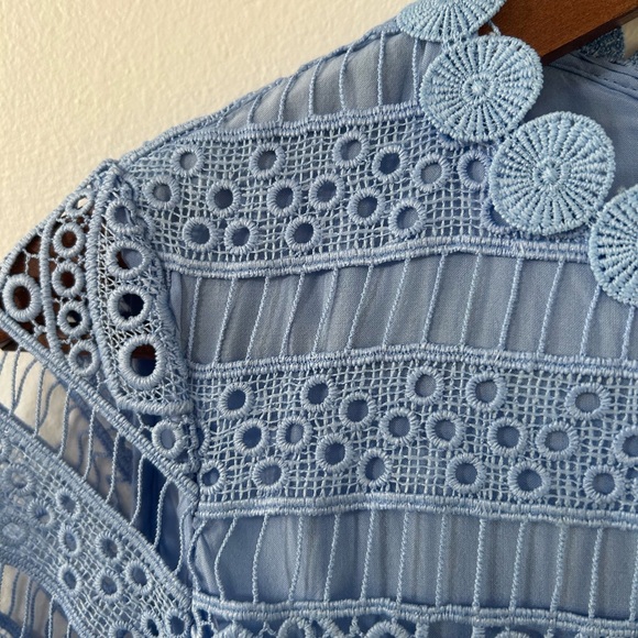 MAJE
Loseray Embroidered-lace Top In Blue Size 2 - Picture 16 of 16